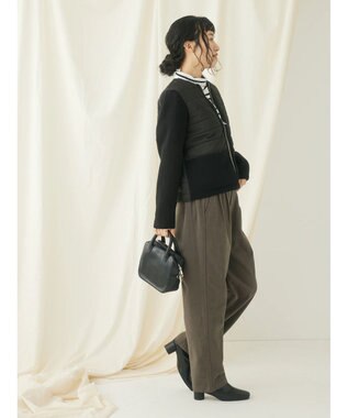 CRAFT STANDARD BOUTIQUE 綿ピーチ綺麗シルエットパンツ Charcoal Gray