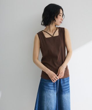 Green Parks マルチストラップテレコタンク Brown