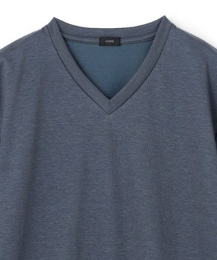 JOSEPH HOMME ハイゲージリネンジャージー　Vネックカットソー ダルブルー系