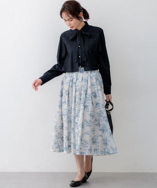 組曲 ニューリヨセルシャーティングマルチWAY ブラウス ネイビー系