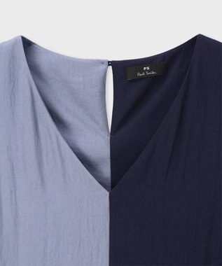 Paul Smith アセテート カラーブロック ドレス グレイッシュブルー