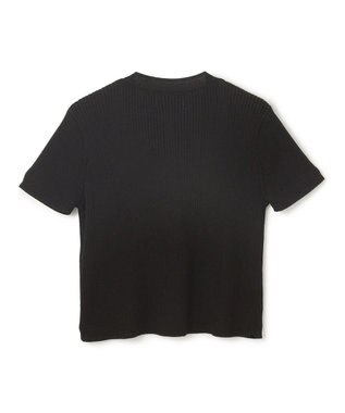 BEIGE， 【洗える・美人百花 4月号掲載】VINCA / パール付き半袖コットンリブニット Black