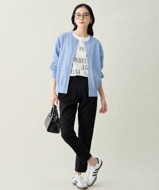 ANY スプリングカラーニットカーディガン ブルー