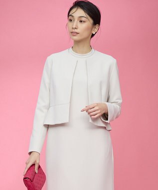 組曲 L 【WEB限定・KUMIKYOKU NAVY】コンフォータブルドレープ ノーカラージャケット