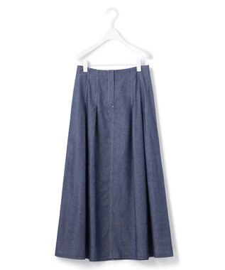 ICB L 【洗える】PlaX コットンソフトデニムスカート インディゴ系