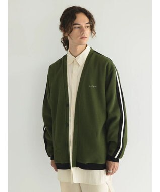 CRAFT STANDARD BOUTIQUE 【リサイクル】ラインカーディガン Khaki
