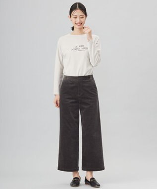 J.PRESS LADIES L ロゴ ロングスリーブ Tシャツ グレージュ系