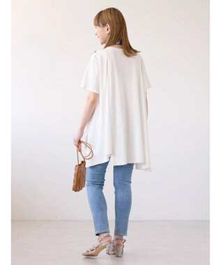AMERICAN HOLIC キレイｃｏｔｔｏｎ切替ヘムカットチュニック Off White