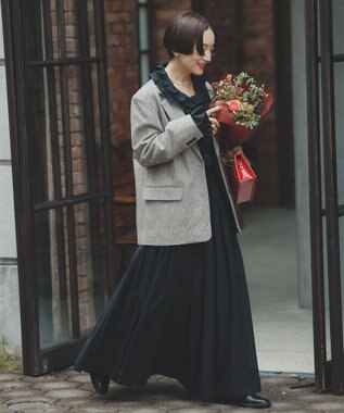 #Newans 【前後着用可能】【高山都さんコラボ】ビッグカラー２WAYブラウス ブラック