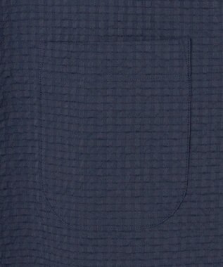 GOTAIRIKU リラックスシルエット【高通気性/吸水速乾】ドッツエアー クールマックスサッカーシャツ ネイビー系