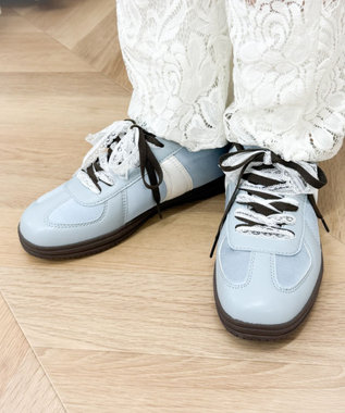 WEGO ダブルシューレースローカットスニーカー サックス