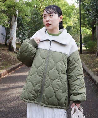 CRAFT STANDARD BOUTIQUE ボアキルト切替ブルゾン Khaki