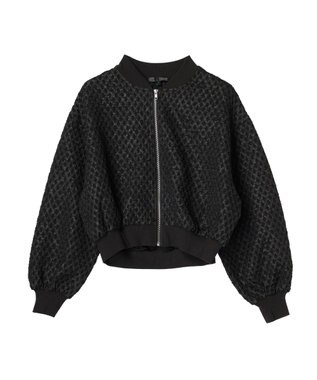 Green Parks ・ＳＵＧＡＲ　ＳＰＯＯＮ　エンボスチェックブルゾン Black