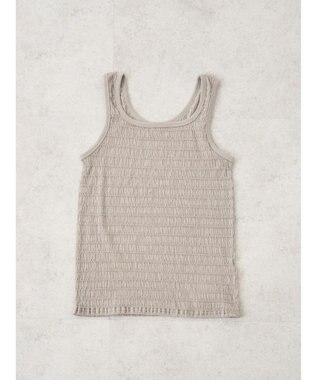 earth music&ecology シャーリングタンクトップ Beige