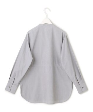 ICB 【洗える】 クリーンブロード バンドカラーシャツ ブラックストライプ系