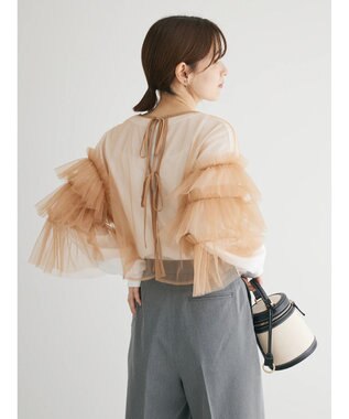 Green Parks ・ＥＬＥＮＣＡＲＥ　ＤＵＥ　２ｗａｙチュールブラウス Beige