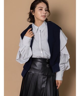 Te chichi 【泉 里香さん着用・Oggi.jp10/23掲載】ラッフルスリーブシャツ