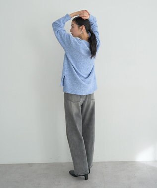 YECCA VECCA 襟付きVネックニット Blue