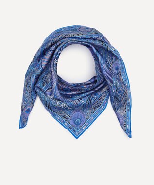 LIBERTY. ヘラ シルクスカーフ 70 ネイビー