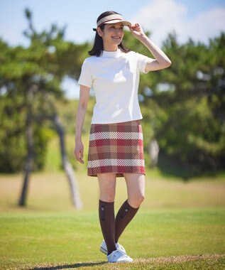 23区GOLF 【WOMEN】チェッカープリント スカート ワイン系3