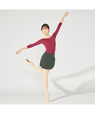 Chacott ショートスパッツ付スカート ボトルグリーン