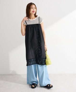 Green Parks ２ｗａｙレースキャミワンピース Black