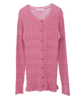 Green Parks プリーツニットカーディガン Dark Pink