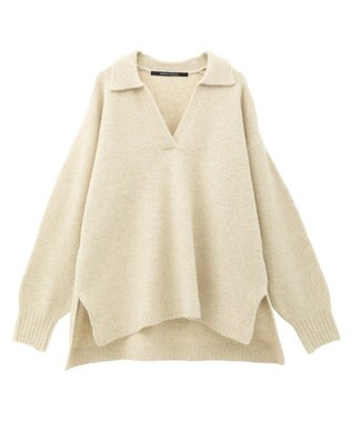 YECCA VECCA 襟付きVネックニット Beige