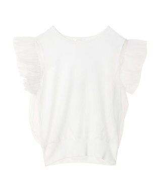 Green Parks ・swing by チュールレイヤーノースリーブニット Off White