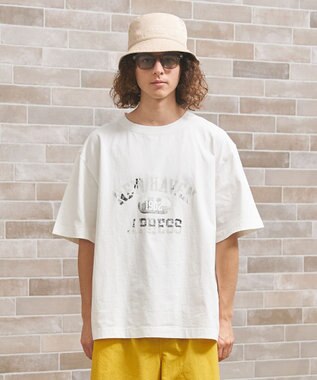 J.PRESS YORK STREET 【UNISEX】フォトプリント Tシャツ ”College Logo” ホワイト系