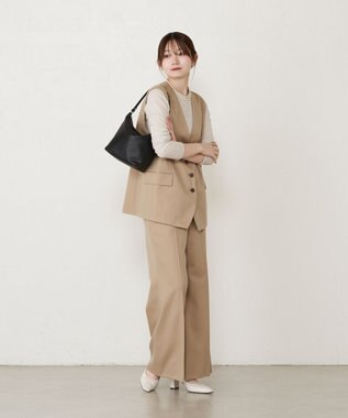 russet 《3/4～価格改定》ソフトレザーシンプルショルダーバッグ(CE-1328-WEB) Black2