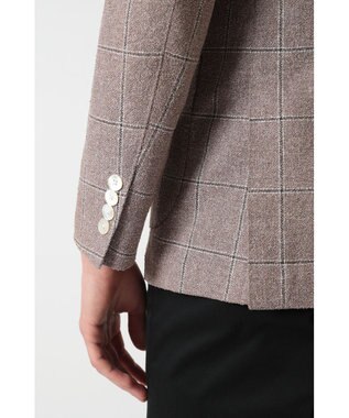 DAKS マイクロブークレーダブルブレストチェックジャケット モカ