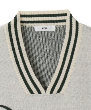 WEGO 【ユニセックス着用ITEM】ラインリブゲームロゴプルオーバー ホワイト