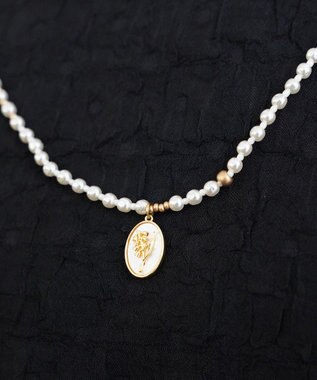 monshiro 【セレモニーにも】スズラングラスパールロングネックレス（メガネチェーンにも） ホワイト