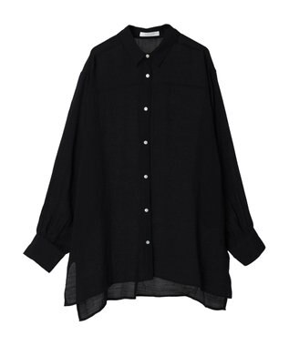 Green Parks ジャガードシアーシャツ Dark Navy