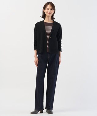 J.PRESS LADIES L 【洗える】BASIC STRETCH DENIM ボーイフィット デニム インディゴ系