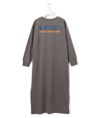 J.PRESS YORK STREET 【WOMEN】カフェロゴプリント ワンピース ライトグレー系