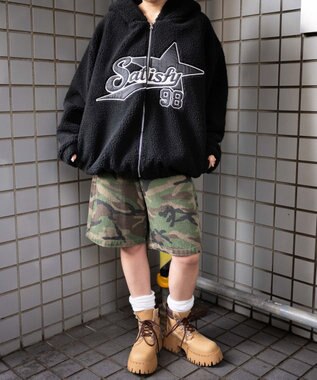 WEGO ロゴボアパーカー ブラック