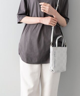 MIYABIYA La quoh with kirakaracho  南蛮七宝ベーシックプリント ミニ２WAYショルダー 月白(ライトグレー)