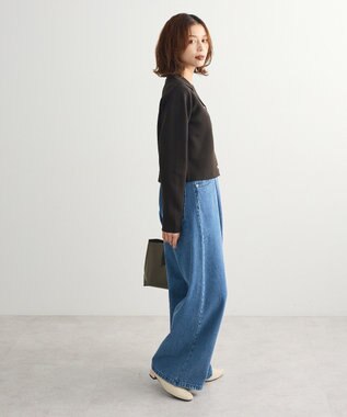 Green Parks ・ｓｗｉｎｇ　ｂｙ　ニット開襟カーディガン Brown