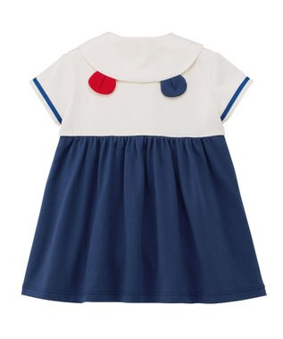 MIKI HOUSE HOT BISCUITS 【80-120cm】くま耳 セーラーカラー ワンピース 白