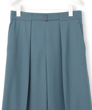 ICB 【UVケア・洗える】ウール2WAYストレッチ ワイドストレートパンツ ダルブルー系