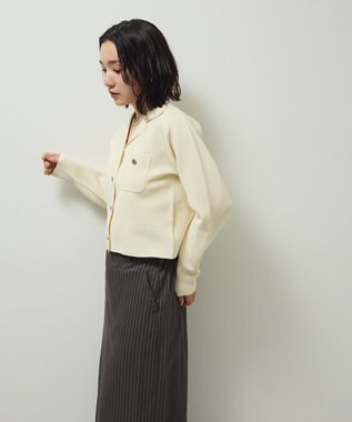 Green Parks ・ｓｗｉｎｇ　ｂｙ　ニット開襟カーディガン Ivory