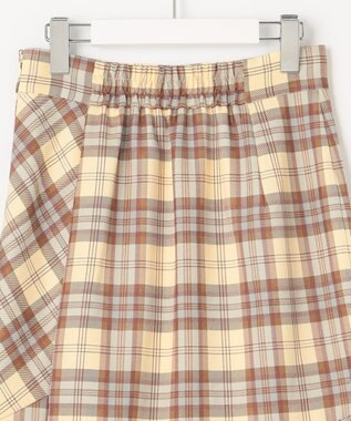 Feroux 【洗える】チェックマーメイド スカート ベージュ系2