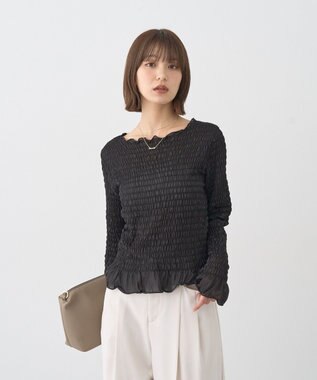 earth music&ecology シャーリングメロープルオーバー Black