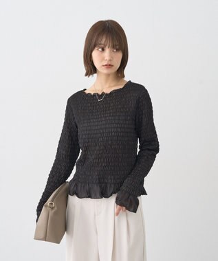 earth music&ecology シャーリングメロープルオーバー Black