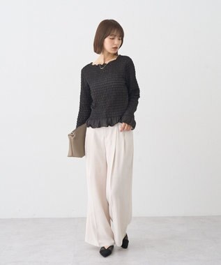 earth music&ecology シャーリングメロープルオーバー Black