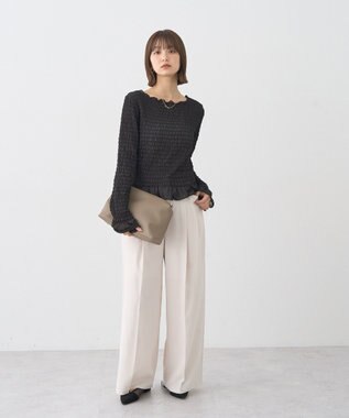 earth music&ecology シャーリングメロープルオーバー Black