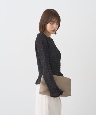 earth music&ecology シャーリングメロープルオーバー Black