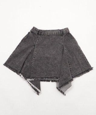 WEGO 【ウエストゴム】イレヘムデニムミニスカート デニムブラックソノタ